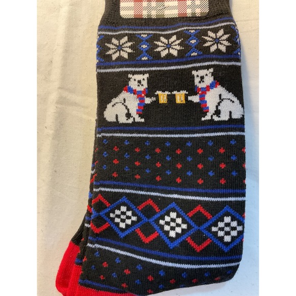 DAVCO Mens Polar Bear‎ Beer Holiday Winter Novelty Crew Socks Size 10-13 - Picture 3 of 5